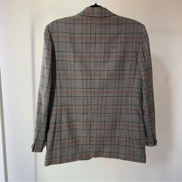 Vintage Pendleton herringbone plaid blazer and pleated skirt matching set - Picture 9 of 14